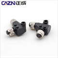 Waterproof IP67 3 4 5 8 12 core M12 L Type Right angle Elbow Female to Female Cable Adapter Connector